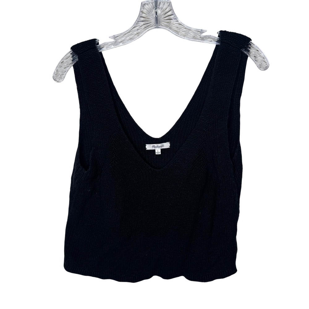 Madewell‎ Black V Neck Knit Tank Top Sweater Vest Womens Size L